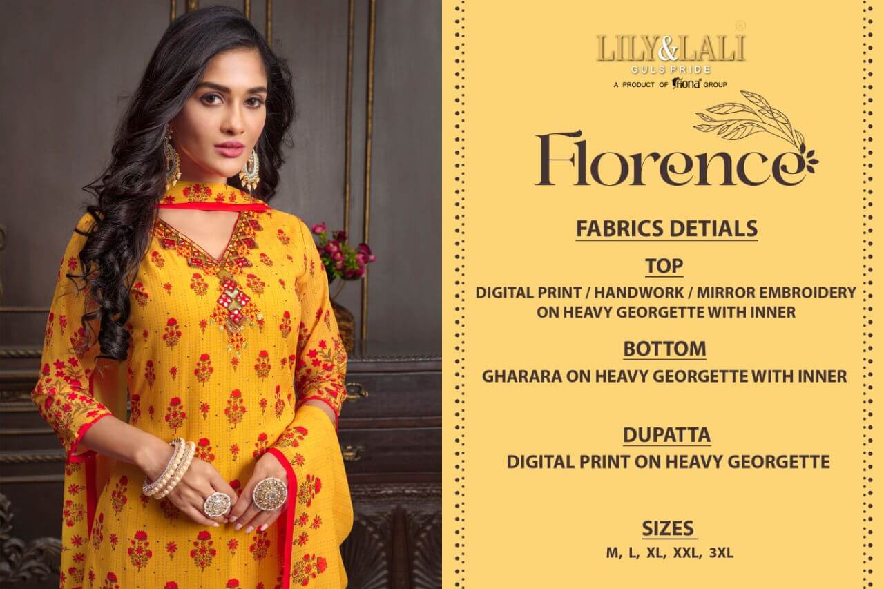 Lily and Lali Florence Top Bottom Dupatta Set Catalog, Buy Lily and Lali Florence Top Bottom Dupatta Set Full Catalog at Wholesale Price Online from Vadodara Gujarat